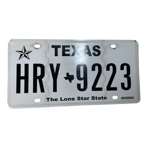 Texas metal license plate